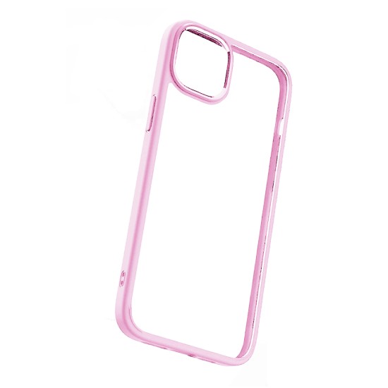 Silicone Case with Transparent Body for Apple iPhone 14 Pink